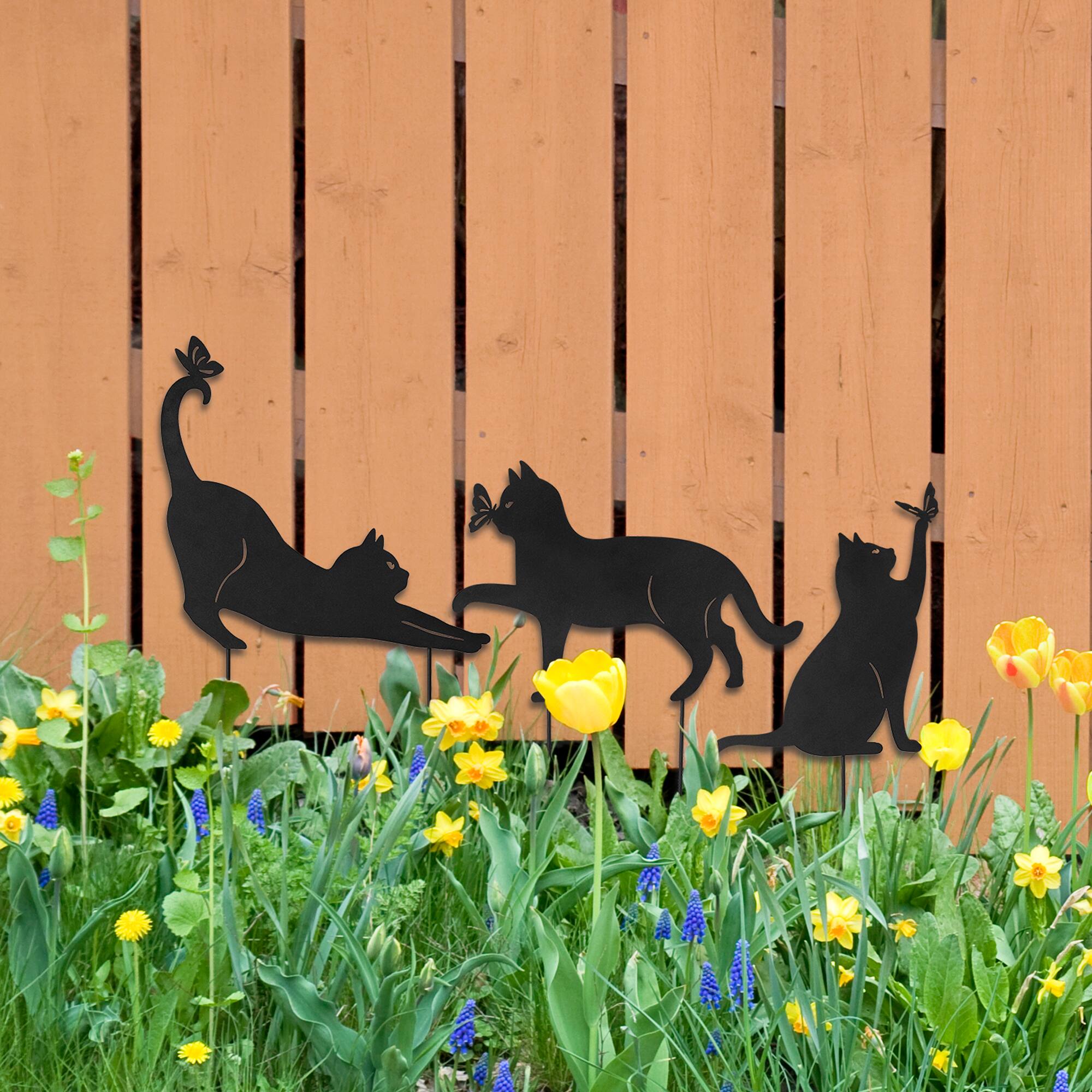Glitzhome® 20.5" Multi-Functional Metal Cat Silhouette Pick Set